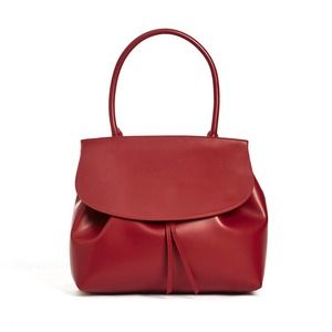 Large Italian Leather Red Handbag Crossbody With Straps Dust Bag
